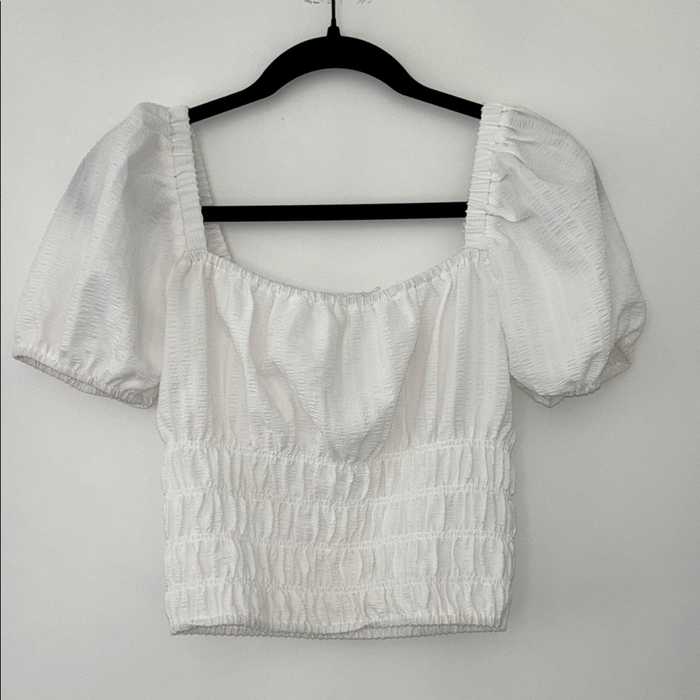 Elodie White Puffy Poof sleeve top women’s xs blouse Nordstrom